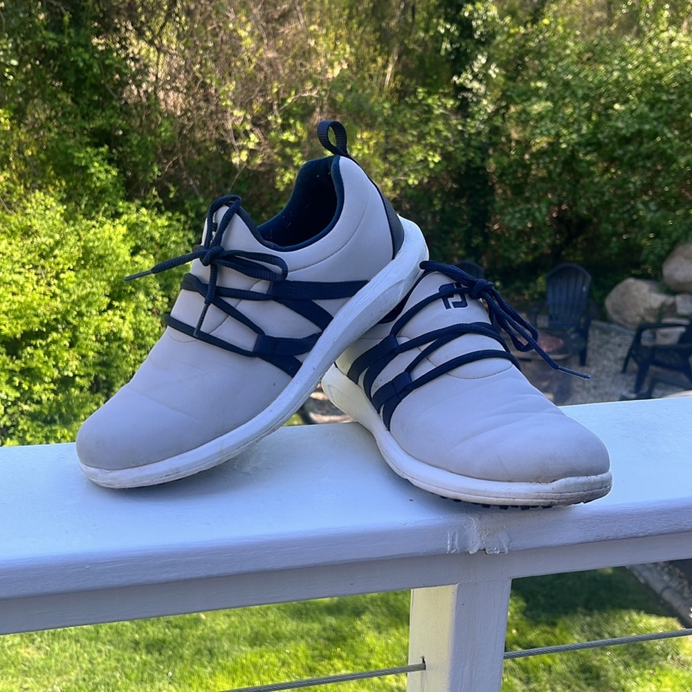 FootJoy White and Navy Women's Athletic Slip-On Sneakers